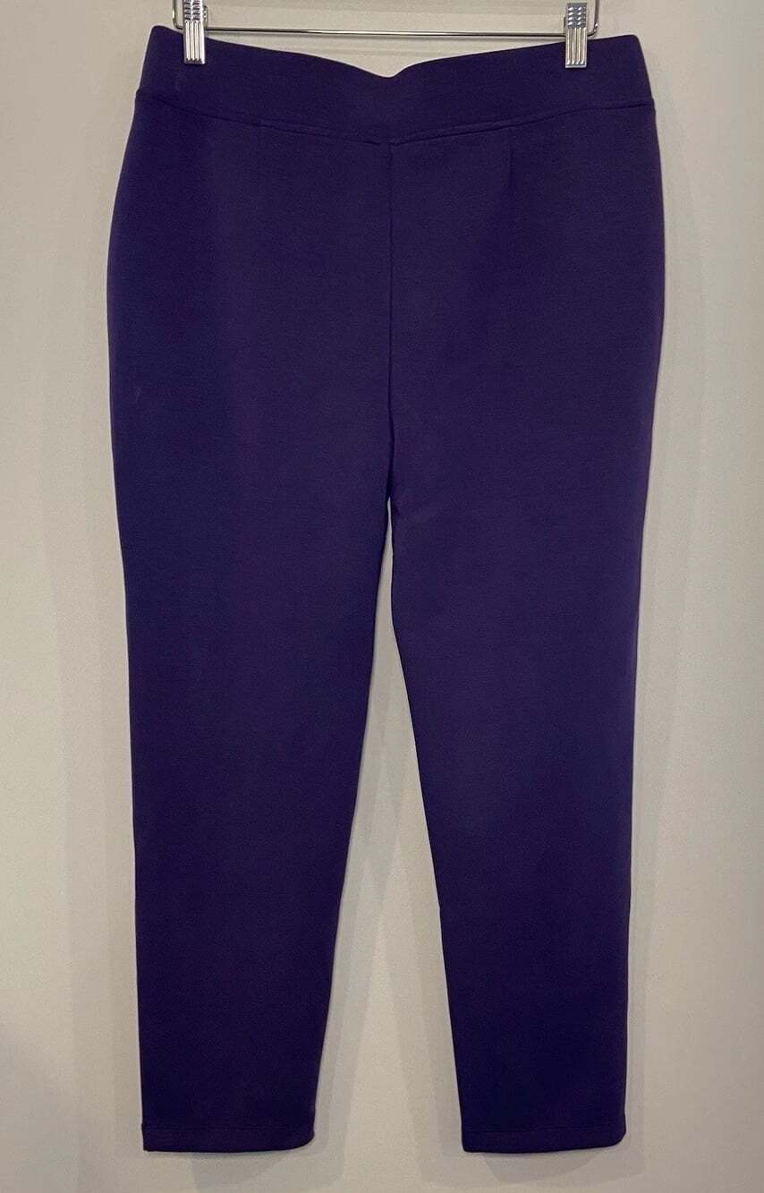 NWT Chico's Zenergy Soft Scuba Tapered Ankle Pants Purple Size 1R Medium New